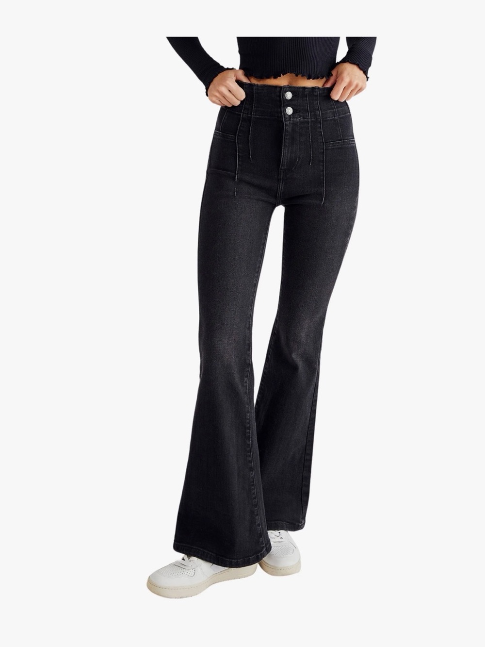 New We The Free Jayde Flare Jeans Onyx Sz 27